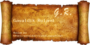 Gavaldik Roland névjegykártya